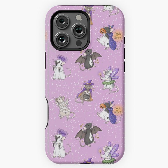 Trick or Treat Rats Pattern Art Phone Case for iPhone 16 15 14 13 12 11 Pro Max M5902375