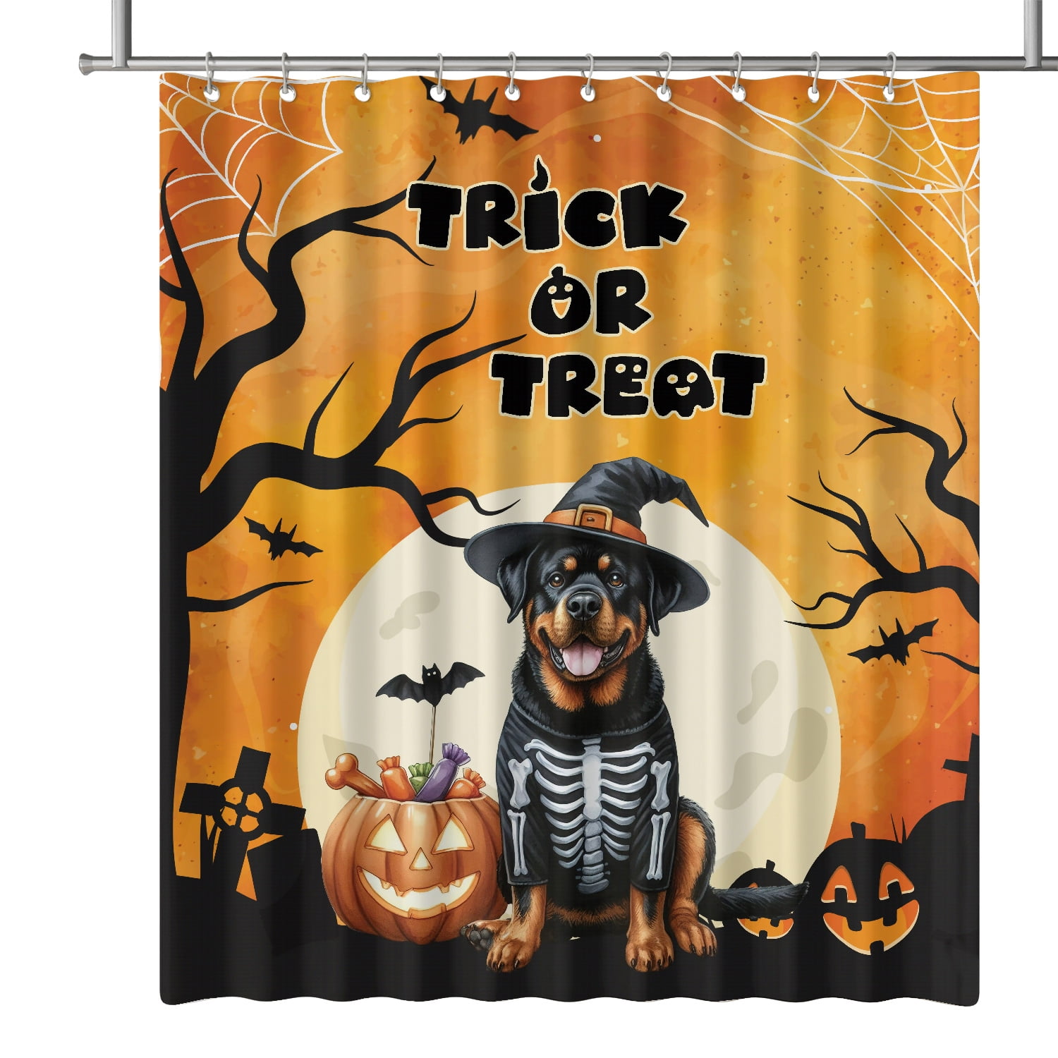 Trick or Treat Rottweiler Needs Candy Happy Halloween Night Shower ...