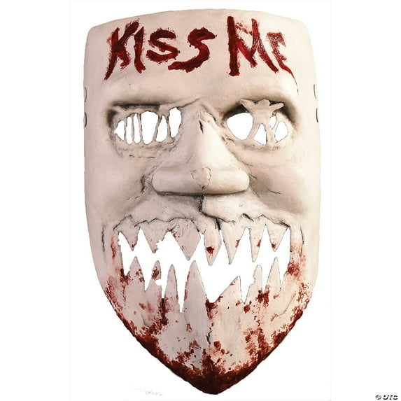 Trick or Treat Studios Purger White Plastic Halloween Election Year Kiss Me Costume Mask, for Adult
