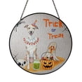 thumbnail image 1 of Trick or Treat Whippet Funny Mummy Cosplay Pumpkin Candy Basket Stained Glass Suncatcher Dog Lover Window Hanging Sign Decor - 12016, 1 of 5