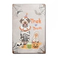 thumbnail image 1 of Trick or Treat Wirehaired Pointing Griffon Mummy Cosplay Pumpkin Candy Basket Vertical Metal Aluminum Sign Dog Lover Wall Art Home Decor - 12016, 1 of 5