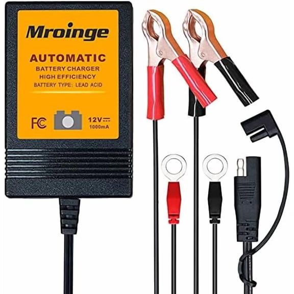 Trickle Charger 12V 1000mA Smart Battery Charger & Maintainer and Automatic Float Charger for Motorcycle, ATV, Lawnmowers and More$$Vehicle Parts & Accessories