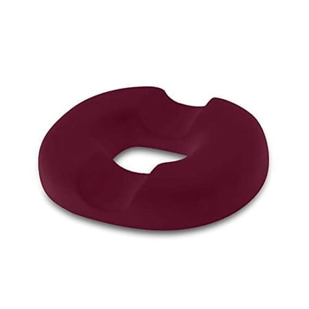 Trickonometry Donut Seat Cushion: Extra Firm Orthopedic Pillow- Lower Back, Hemorrhoid, Bed Sores, Pressure/ Pain Relief, Pregnancy, Postpartum, Surgery, Coccyx, Sciatica, Prostate (White) (Burgundy)