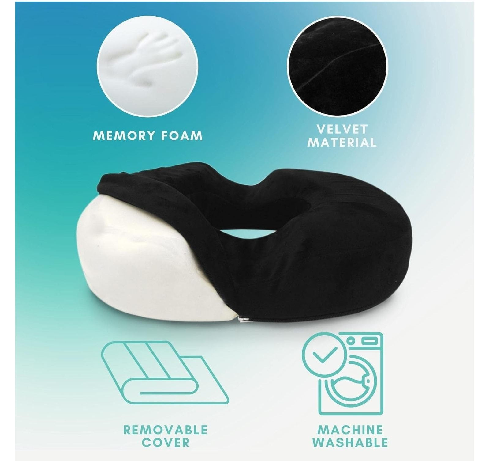 Trickonometry Donut Seat Cushion Extra Firm Orthopedic Pillow