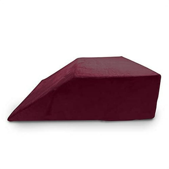 Trickonometry Leg Elevation Pillow with Memory Foam and Washable Velvet Removable Cover for Sleeping, Sciatica, Back Pain, Leg/Knee Surgery Pain Relief, Foot/Ankle Injury, and Circulation (Burgundy)
