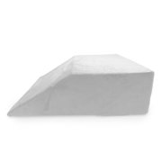 Trickonometry Leg Elevation Pillow with Memory Foam and Washable Velvet Removable Cover for Sleeping, Sciatica, Back Pain, Leg/Knee Surgery Pain Relief, Foot/Ankle Injury, and Circulation (White)