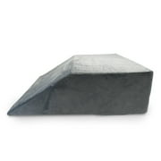 Trickonometry Leg Elevation Wedge Pillow with Memory Foam and Washable Velvet Removable Cover for Sleeping, Sciatica, Back Pain, Leg/Knee Surgery Pain Relief, Foot/Ankle Injury, and Circulation (Gray)