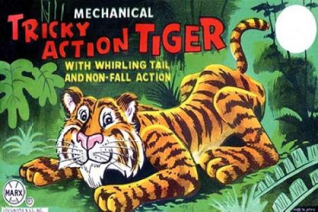 Tricky Action Tiger Canvas Art - Retrobot (12 x 18)