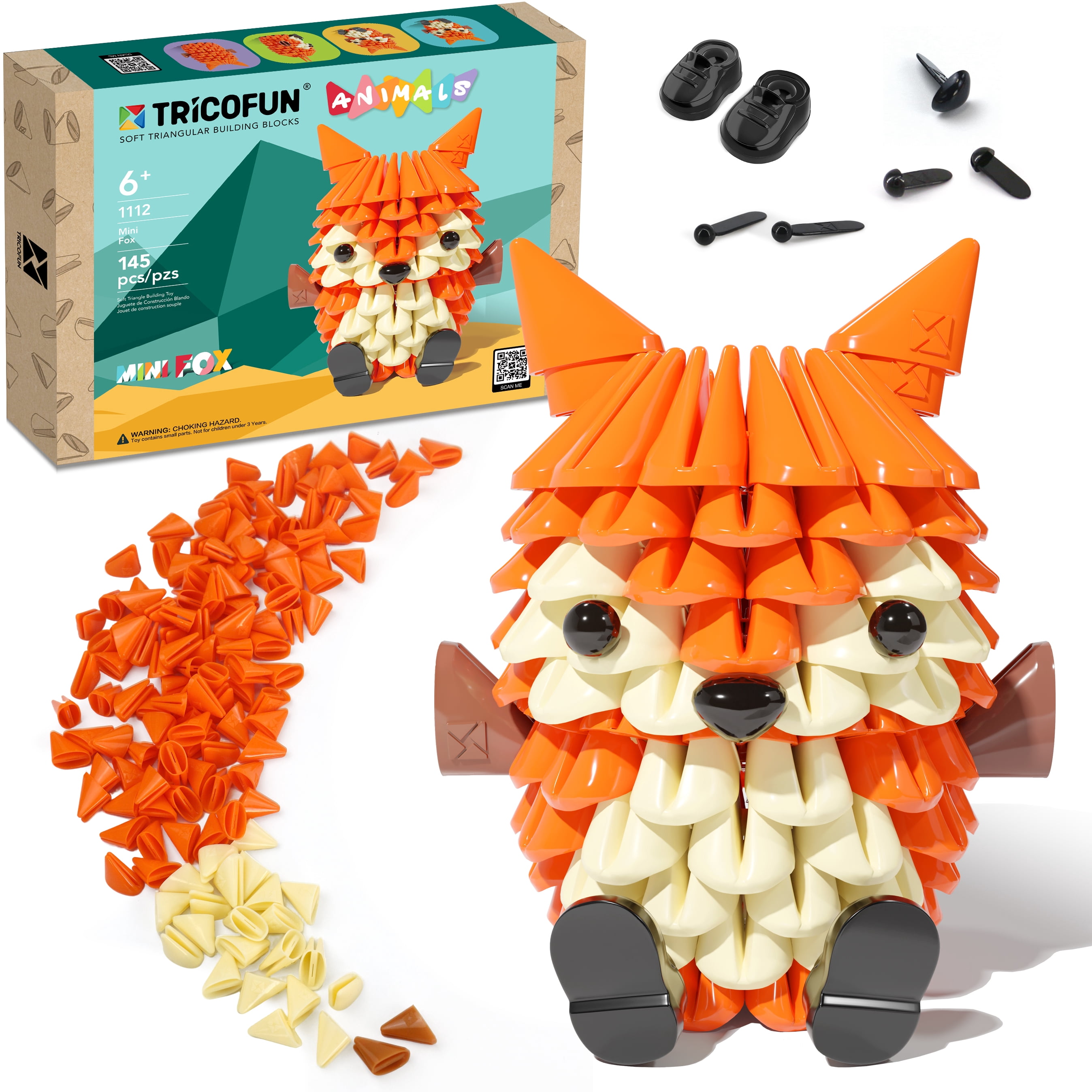 Tricofun Animals 3D Soft Building Blocks - Cute Animal Kit, STEM ...