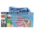 thumbnail image 1 of Tricol Clean Profesional Resuable Lint Free Microfiber Edgeless Cleaning Cloth Rag 50PK in Dispenser Box for Housekeeping, Car Cleaning (12 * 12 Inches), Blue, 1 of 2