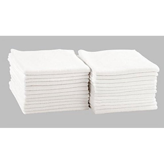 Tricol Clean Professional Extra-Thick Microfiber Cleaning Cloth 24 Pack White (16IN x 16IN, 300GSM, Commercial Grade All-Purpose Microfiber Highly Absorbent, LINT-Free, Streak-Free Cleaning Towels)