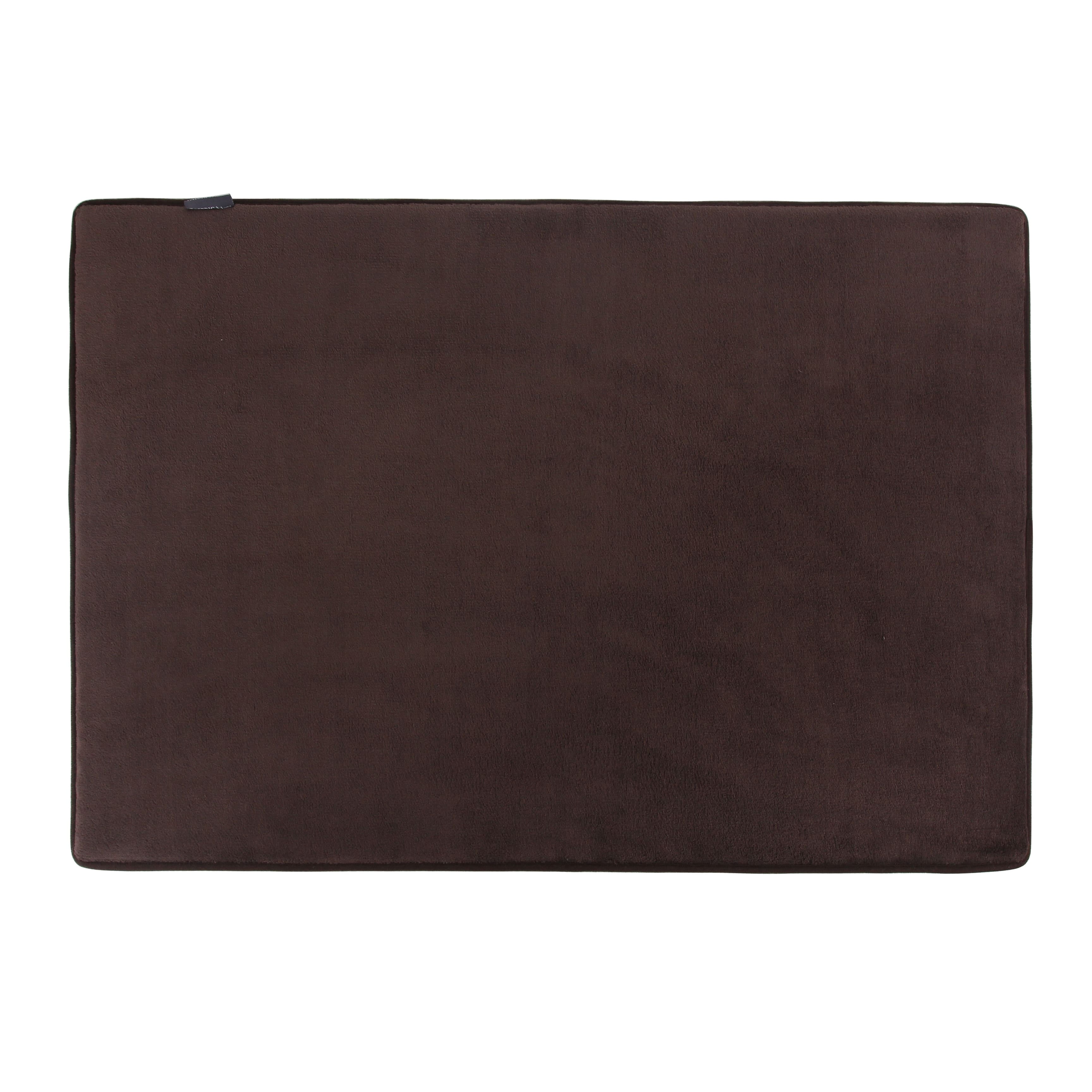 Coffee Brown Memory Foam Bath Mat with Non-Slip Backing