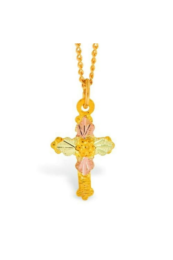 Mt Rushmore Black Hills Gold G 270 Black Hills Gold Dainty Etched Cross Pendant