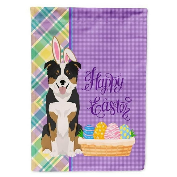 Tricolor Border Collie Easter Flag Garden Size