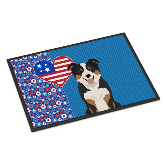 Tricolor Border Collie USA American Indoor or Outdoor Mat 24x36