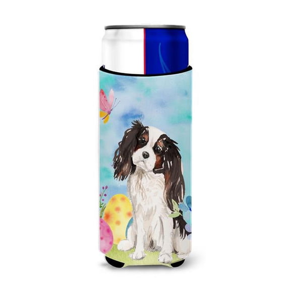 Tricolor Cavalier Spaniel Easter Michelob Ultra Hugger for Slim Cans