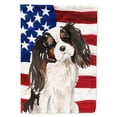 thumbnail image 1 of Tricolor Cavalier Spaniel Patriotic House Flag, 1 of 4
