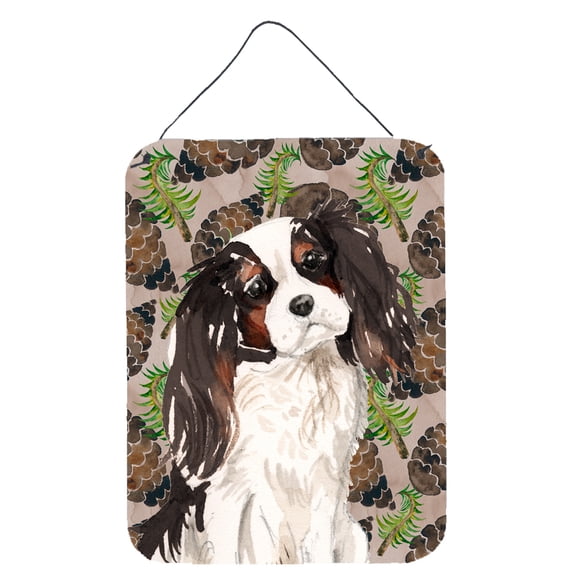 Tricolor Cavalier Spaniel Pine Cones Wall or Door Hanging Prints