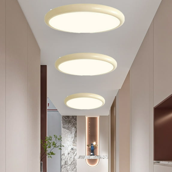 Tricolor Ceiling Light, Full Spectrum LED Flush Mount, 24W Modern Fixture, 3000K-6000K Adjustable, Bedroom/Living Room Lighting, Aluminum Housing, Energy-Saving Design