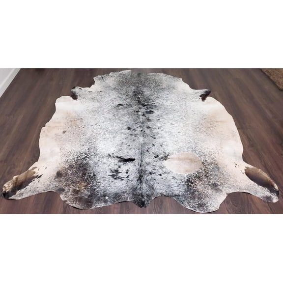 Tricolor Cow Skin Area Rug Hair on Leather Hide 6.5 ft X 6.5 ft - 45 x 45 sq.ft Approx. Multicolor