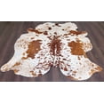 thumbnail image 1 of Tricolor Cow Skin Area Rug Hair on Leather Hide 6.5 ft X 6.5 ft - 45 x 45 sq.ft Approx. Multicolor, 1 of 5