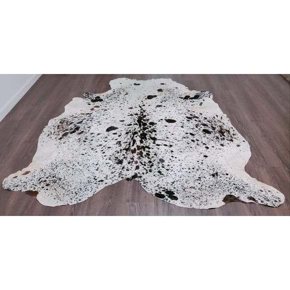 Tricolor Cow Skin Area Rug Hair on Leather Hide 6 ft X 6 ft - 36 x 36 sq.ft Approx. Multicolor