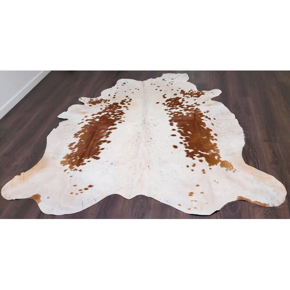 Tricolor Cow Skin Area Rug Hair on Leather Hide 6 ft X 6 ft - 36 x 36 sq.ft Approx. Multicolor
