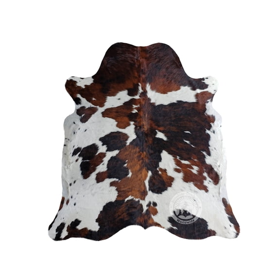 Tricolor Cowhide Rug, XXL 6x7-8'