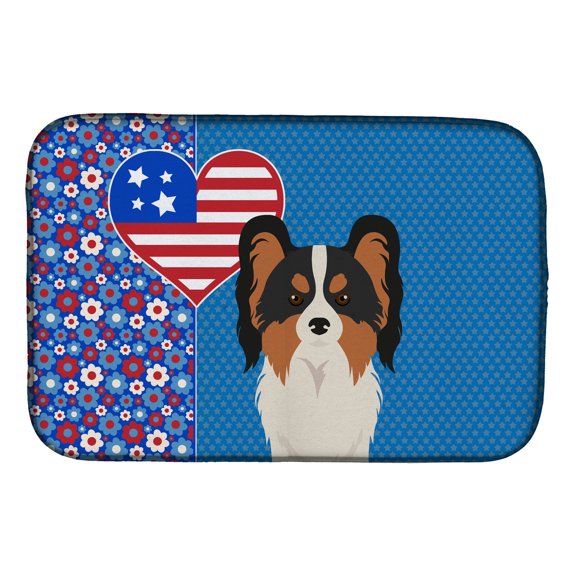Tricolor Papillon USA American Dish Drying Mat