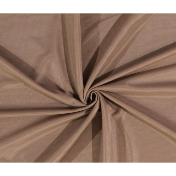 Tricot Beige Semi-Sheer 2-Way Stretch Soft Body Lightweight 108" Wide Polyester Fabric by the Yard (6716C-1C-Beige)