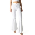 thumbnail image 1 of Tricot Womens High Rise Super Flare Bell Bottom Jeans (7, White), 1 of 4