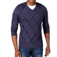 thumbnail image 1 of Tricots St Raphael Mens Diamond V Pullover Sweater, Blue, Small, 1 of 1
