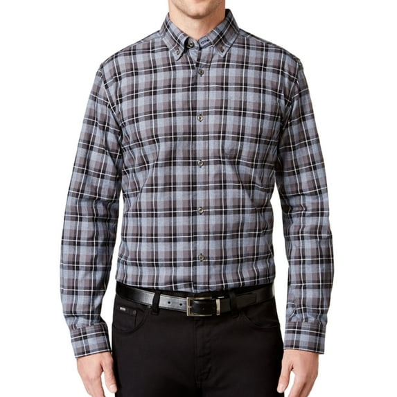 Tricots St Raphael Mens Plaid Button Up Shirt