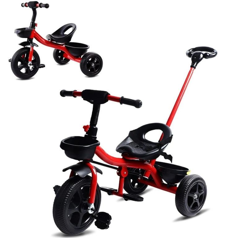 Push Handle Best Tricycle For Year Old KRIDDO 2-in-1 Kids Tricycle