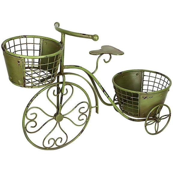 Tricycle Plant Stand Bicycle Planter, Iron Plant Stand Flower Pot Cart Holder Indoor Outdoor Home Garden Patio Decor, 27.5" x 9.8" x 18.5"
