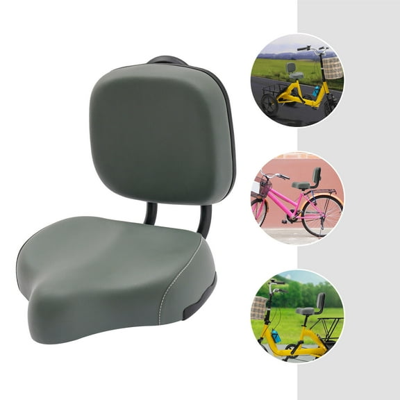 Tricycle Saddle Seat with Back Support Grey Backrest Saddle Bike Seat Bicycle