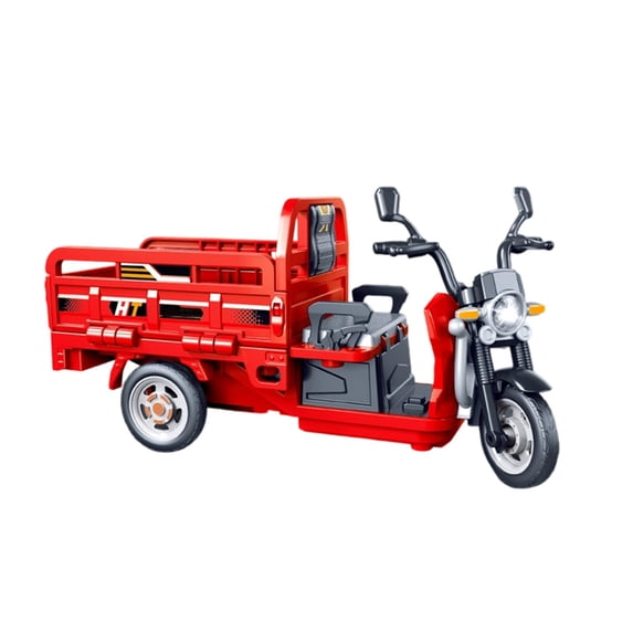 Tricycle Toy, Dump Truck Toy, Multi-Functional Push Toy with Sound and Light Effects for Kids, Durable Plastic Construction with Detachable Flaps and Steering Simulation