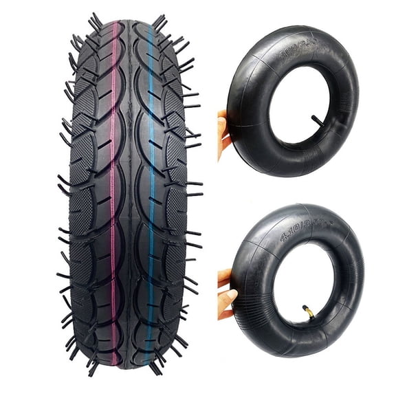 Tricycle Wheel Rubber 4.10/3.50-6 Inner&Outer Tire Accessories Black Practical Bent Tube Fangkenuo