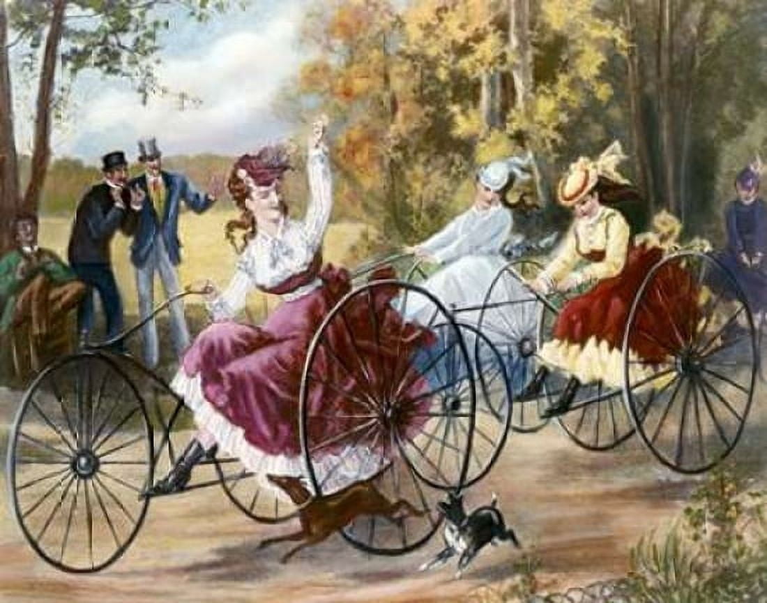 Tricyclists In The Park Canvas Art - Henry Bell (24 x 30)