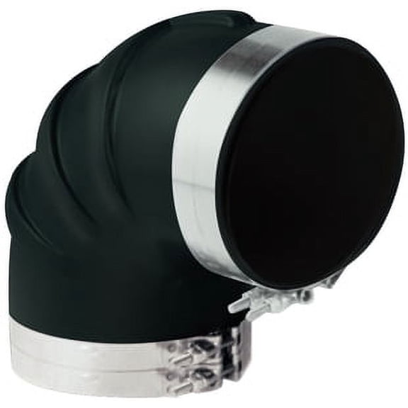 Trident Black Rubber 90 Degree Elbow with T-Bolt Clamps