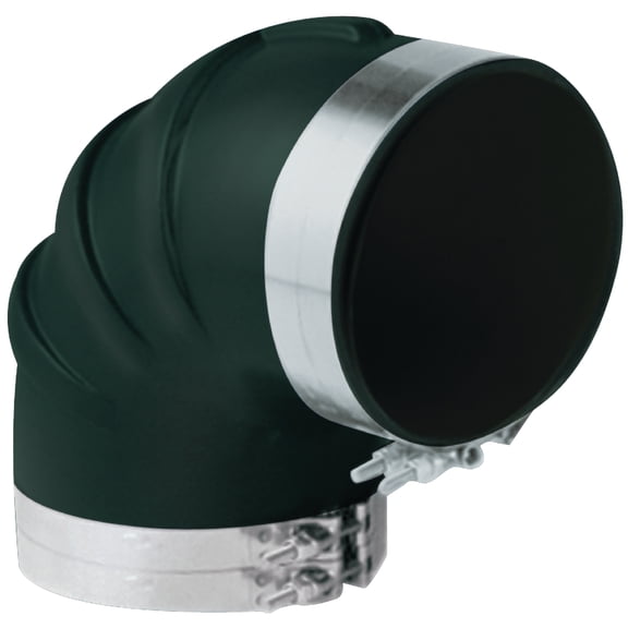 Trident Black Rubber 90 Degree Elbow with T-Bolt Clamps