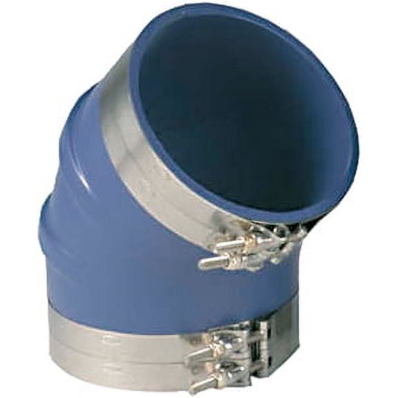Trident Blue "VHT" Silicone 45 Degree Elbow with T-Bold Clamps