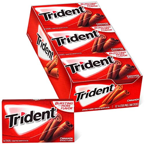 Trident Cinnamon Sugar Free Gum, 12 Packs of 14 Pieces (168 Total Pieces) - Default Title
