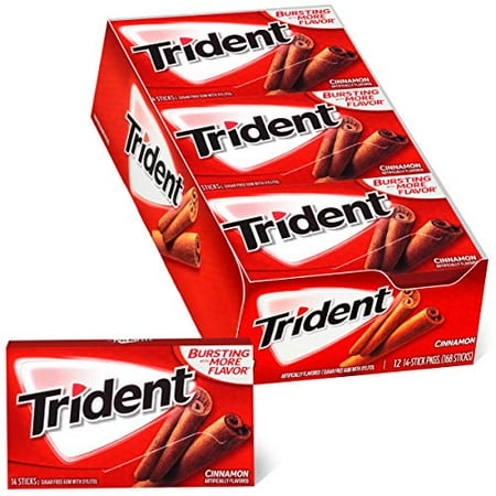 Trident Cinnamon Sugar Free Gum, 12 Packs of 14 Pieces (168 Total Pieces) - Default Title