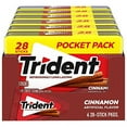 thumbnail image 1 of Trident Cinnamon Sugar Free Gum, 6 Pocket Packs of 28 Pieces (168 Total Pieces), 1 of 4