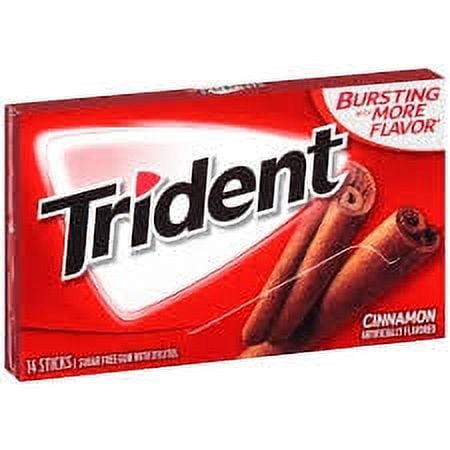 Trident Cinnamon Sugar Free Gum, Regular Size, 14 Pieces (Pack of 8)