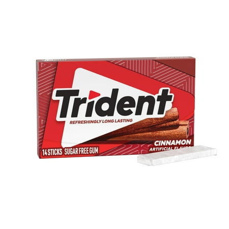Trident Sugar Free Cinnamon Xylitol Chewing Gum, 14 Pieces Wallet pack