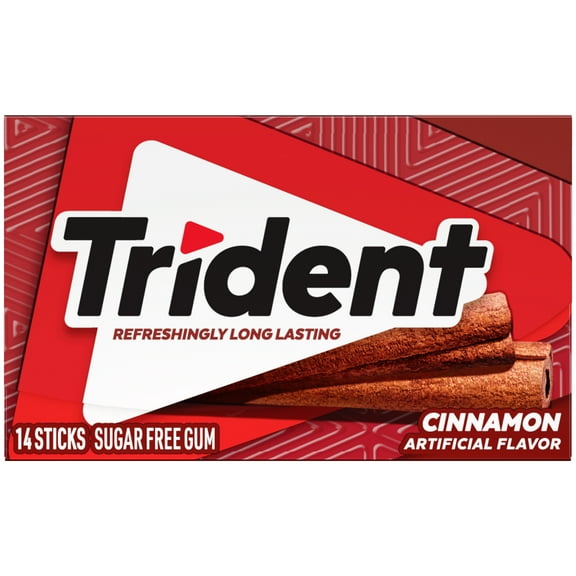 Trident Cinnamon Sugar Free Gum, Regular Size, 14 Pieces