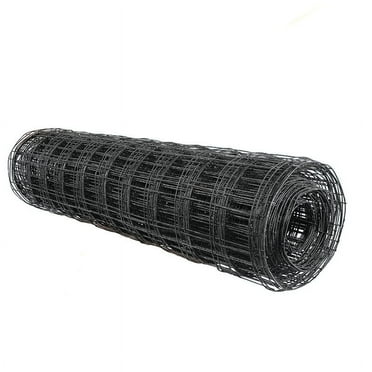 Trident Fence 4' x 100' 12.5ga. Welded Wire Fence Roll Black PVC Coated - 4" x 4" Mesh
