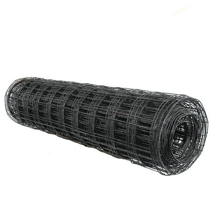 Trident Fence 4' x 100' 12.5ga. Welded Wire Fence Roll Black PVC Coated - 4" x 4" Mesh